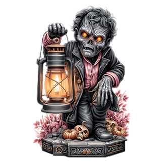 Halloween nap, zombiszer figura.