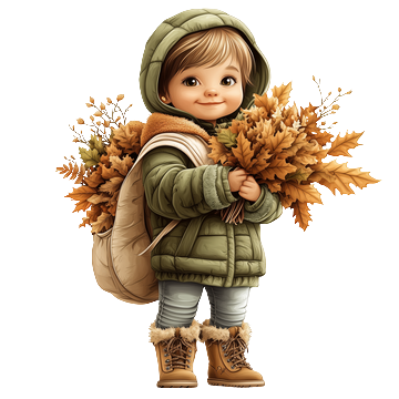 szi baba egy csokor falevllel.