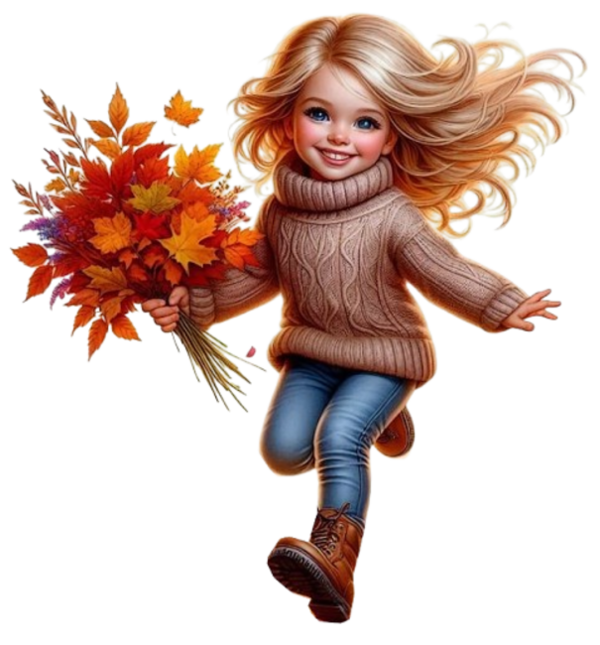 szi csokorral szalad kislny.