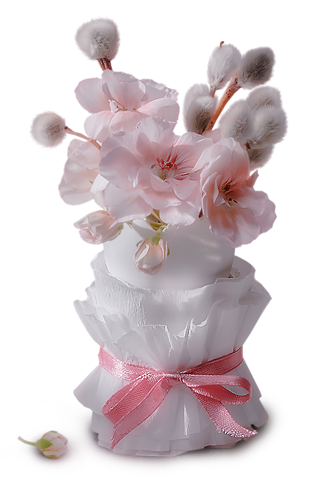 Tavaszi csokor barkval.