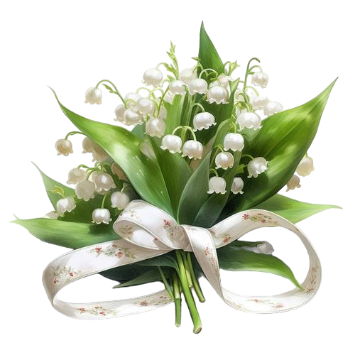 Gyngyvirg csokor masnival.