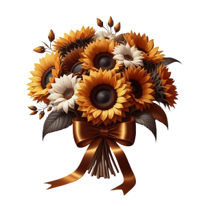 szi hangulat napraforgcsokor masnival.