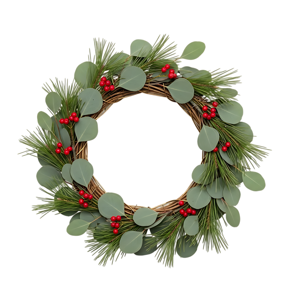 Karcsonyi piros bogys koszor. Az rk let szimbolma.