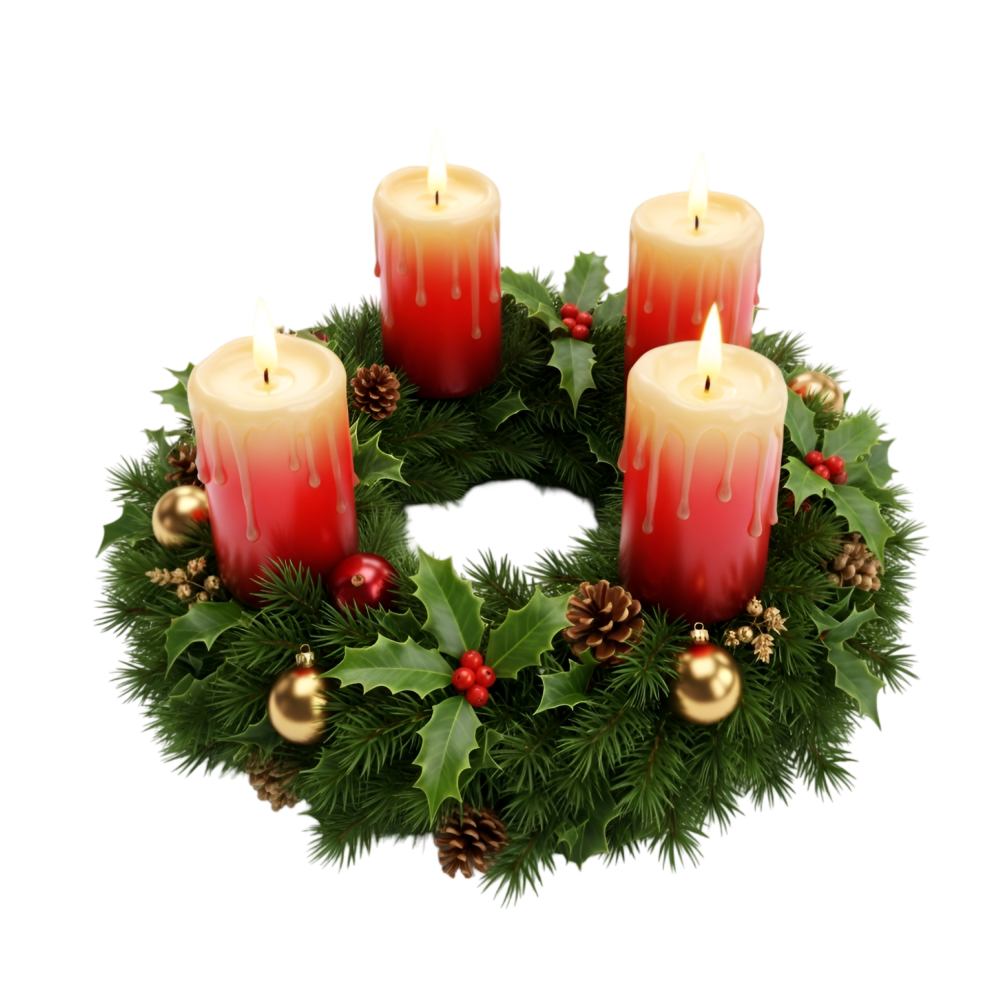 Karcsonyi sznes dszgyertykkal.