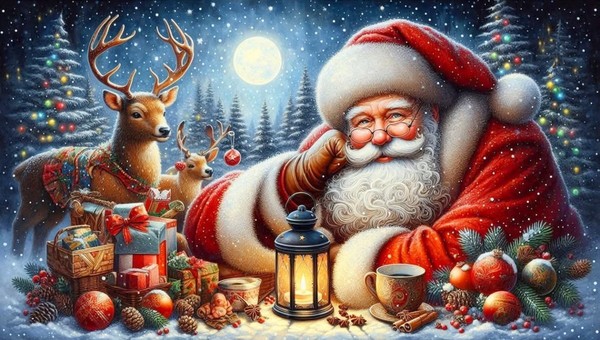 Mikuls ajdkokkal a havas erdben.